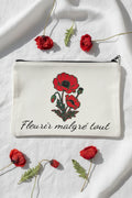 Trousse personnalisée coquelicots avec une phrase | IL Flocage