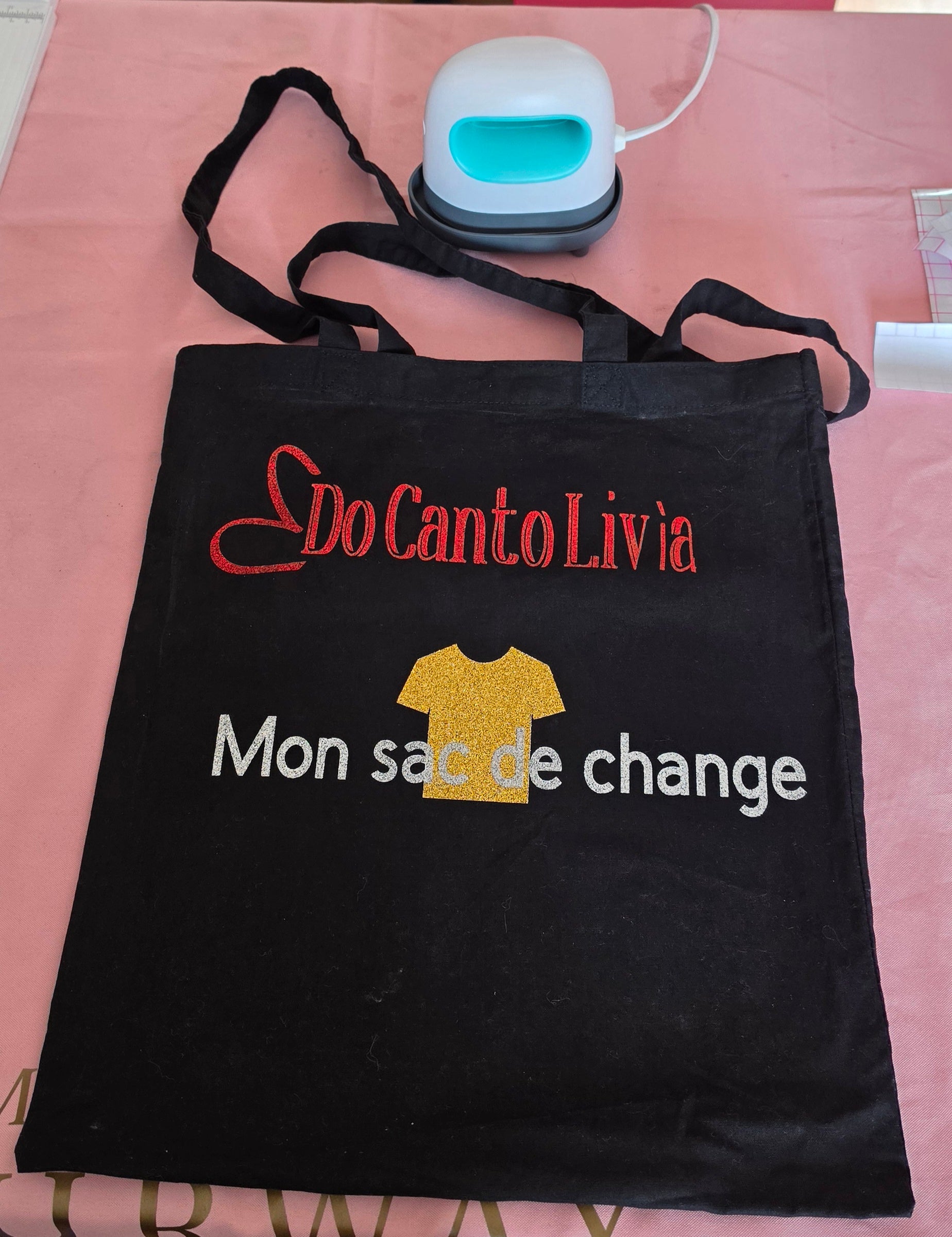 Sac personnalisé en vynile pailleté